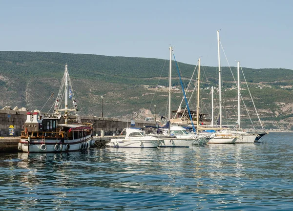 Herceg Novi Montenegro Agosto 2021 Yates Amarrados Puerto Herceg Novi — Foto de Stock