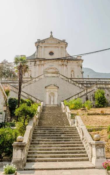 Montenegro Agosto 2021 Escalera Piedra Iglesia Natividad Santísima Madre Dios — Foto de Stock