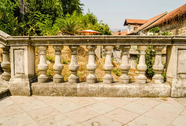 Černá Hora Srpna 2021 Kamenný Plot Schodech Kostela Narození Nejsvětější — Stock fotografie