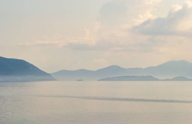Yunanistan 'daki Skiathos adasının Panorama' sı.