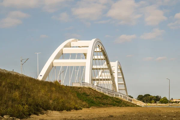 Perspective Construire Pont Nouvelle Zélande Vue Côté Petrovaradin Promenade — Photo