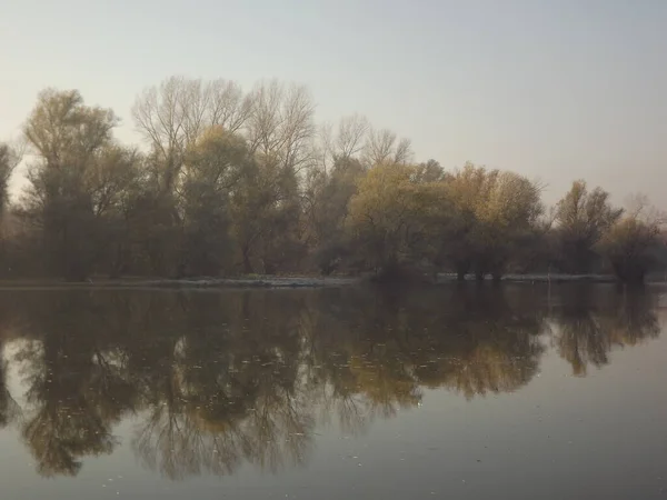 Novi Sad Serbia Desember 2013 Matahari Terbenam Atas Anak Sungai — Stok Foto