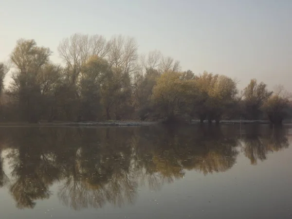 Novi Sad Serbien Dezember 2013 Sonnenuntergang Über Dem Nebenfluss Der — Stockfoto