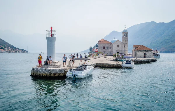 Herceg Novi Monténégro Août 2021 Notre Dame Skrpjela Perast Baie — Photo