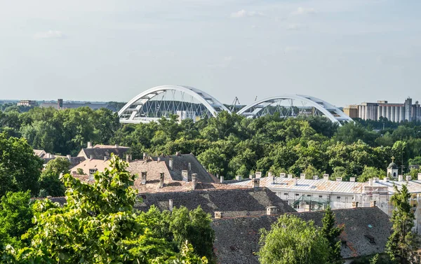 View New Zezeljev Bridge Petrovaradin Fortress — стоковое фото