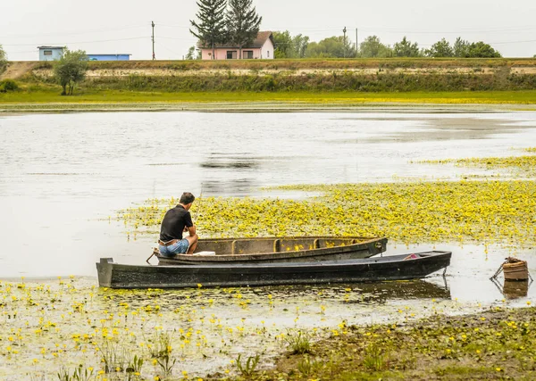 stock image A sport fisherman enjoys catching fish on a fishing rod.