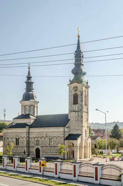 View Serbian Orthodox Church Sremska Kamenica Church Nativity Most Holy — Stockfoto