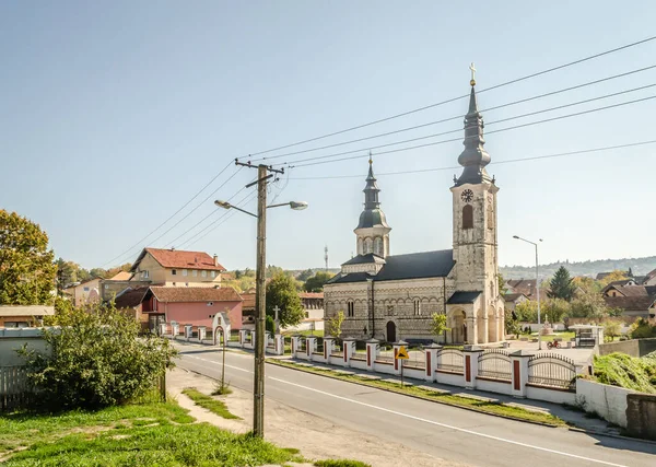 View Serbian Orthodox Church Sremska Kamenica Church Nativity Most Holy — Foto Stock