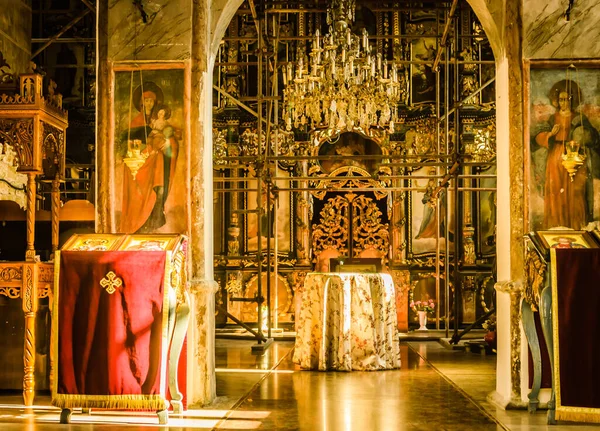 Veduta Dell Interno Della Parete Con Iconostasi Nella Chiesa — Foto Stock
