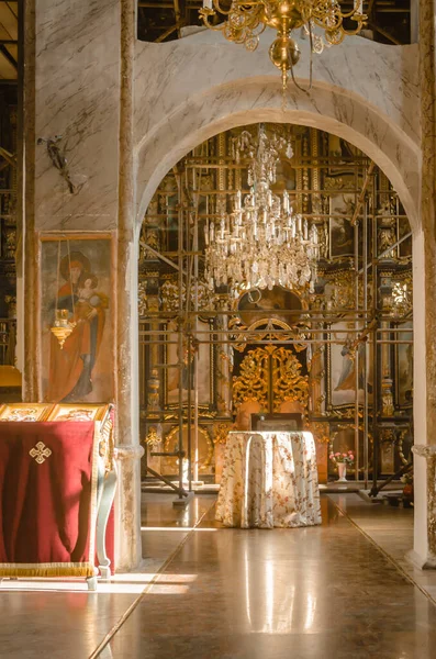 Vista Interior Parede Com Iconostase Igreja — Fotografia de Stock