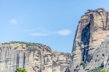 Panoramic view of Mount Meteora from the city of Kalambaka in Greece.