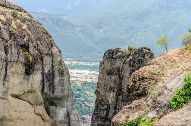 Yunanistan 'daki Meteor Dağı' nın belirli kayalarının görüntüsü.