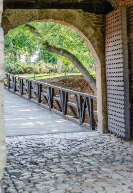 Belgrad, Sırbistan - 29 Temmuz 2014: Sırbistan 'ın başkenti Belgrad' daki Kalemegdan Eski Kalesi. Kalemegdan kalesinin 