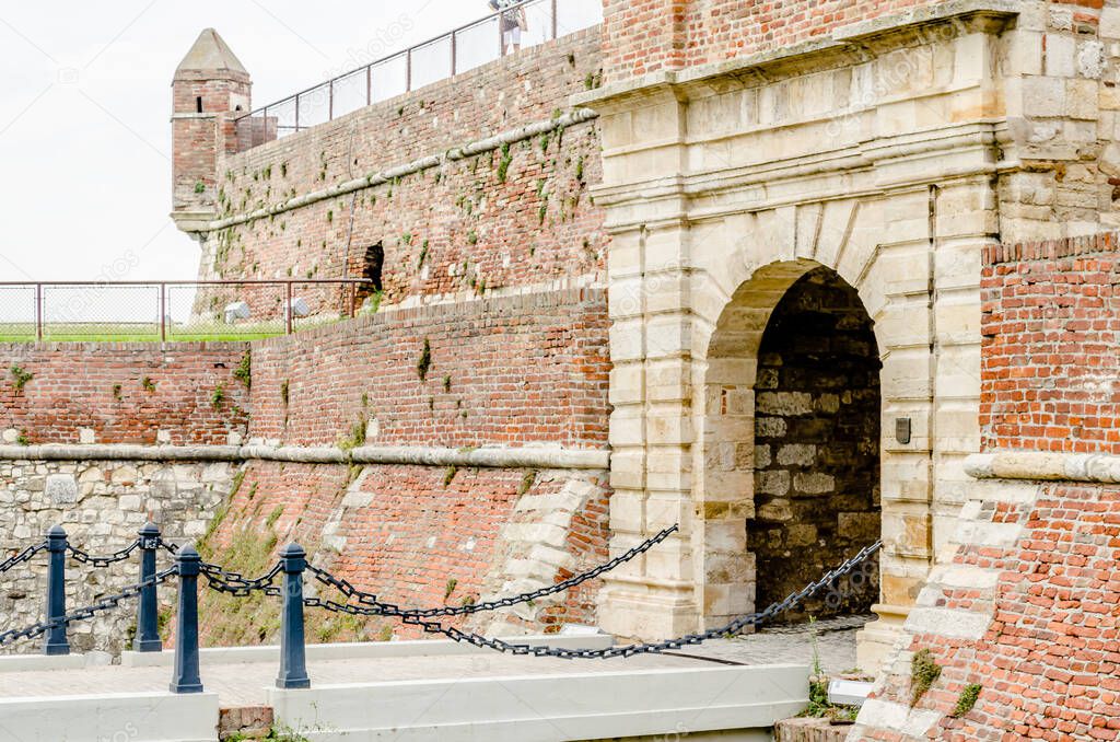 Belgrade, Serbia - July 29, 2014: The Old Fortress on Kalemegdan in the capital of Serbia, Belgrade. King`s Gate 