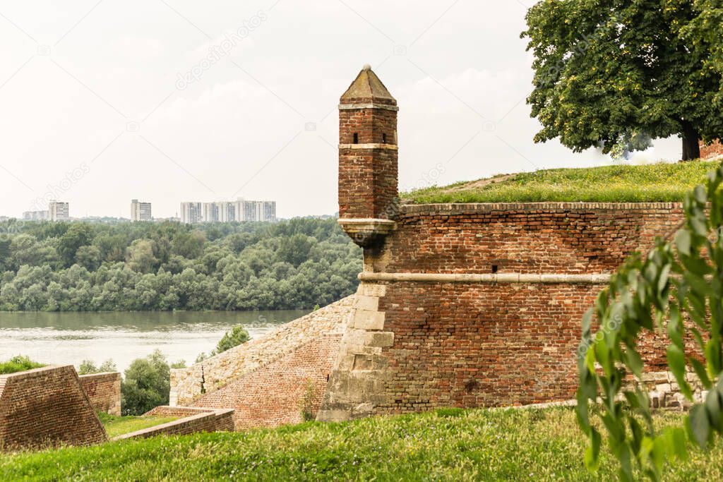 Belgrade, Serbia - July 29, 2014: The Old Fortress on Kalemegdan in the capital of Serbia, Belgrade. Detail of the fortress Kalemegdan in Belgrade, Serbia.