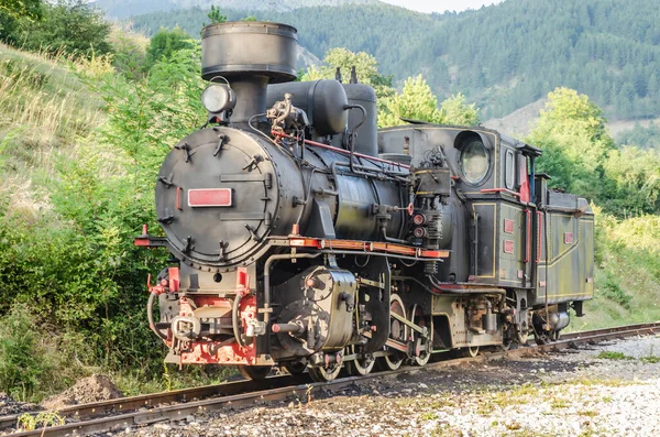 Reise Sarganska Osmica Shargan Acht Serbien Alte Kleine Dampflokomotive Bahnhof — Stockfoto