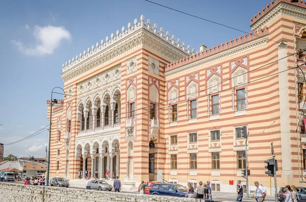 National University Library City Hall Sarajevo Characterized Its Ottoman Style — Stock fotografie
