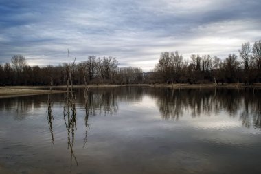 Sonbaharda korunan doğa rezervinin panoramik görüntüsü.