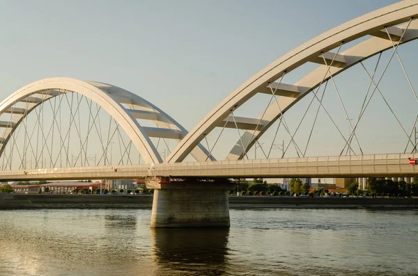 Novi Sad Serbia July 2022 Zezelj Bridge River Danube Novi — Fotografia de Stock