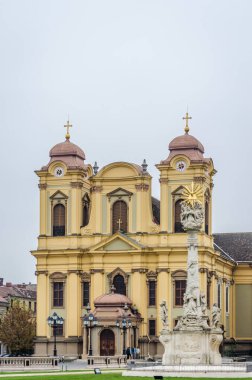 Timisoara, Romania - October 29, 2016: Roman Catholic Cathedral in the center of Timisoara.