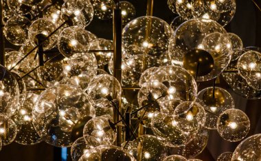 Timisoara, Romania - October 29, 2016: Chandelier of the shopping center in the city of Timisoara.