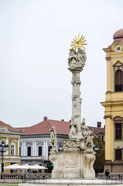 Timisoara Romania October 2016 Statue Plague Front Roman Catholic Cathedral — Foto de Stock