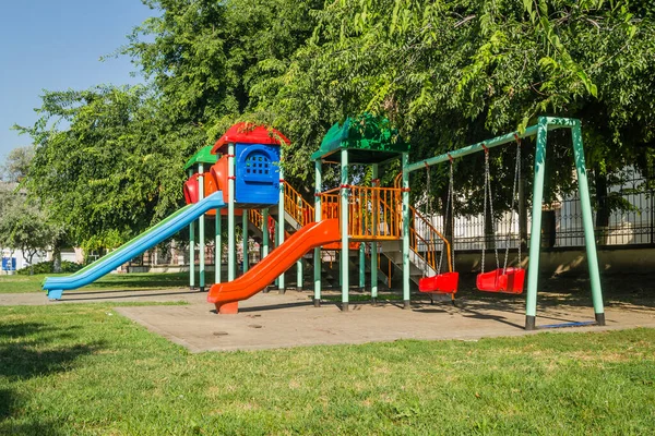 Big Colorful Children Playground Equipment Children Playground Town Srbobran Vojvodina — Stock Photo, Image