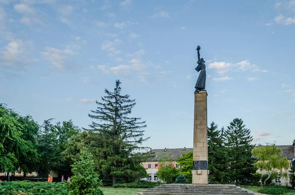 Srbobran Town Serbia View Statue Liberty Adorns Eponymous Square Srbobran — Foto de Stock