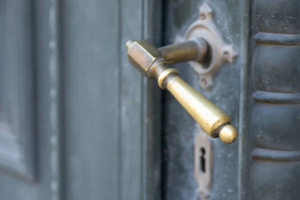 Metal Decorative Handles Metal Decorative Handle Old Massive Entrance Doors — Photo