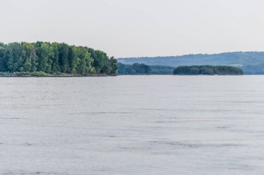 A panoramic view of the bank of the Danube river. A panoramic view of the bank of the Danube river in nice sunny weather.