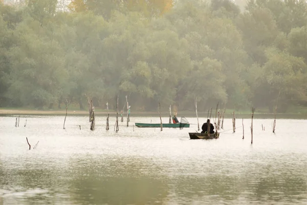 Sports Fisherman Wooden Boat National Park Sodros — Stock Photo, Image