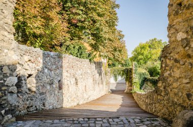 Pecs, Hungary - October 06, 2018: The Barbican, the 15th century bastion in Pecs, Hungary.