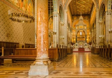 Pecs, Hungary - October 06, 2018: The interior of the Basilica of St. Peter & st. Paul's Cathedral in Pecs, Hungary.