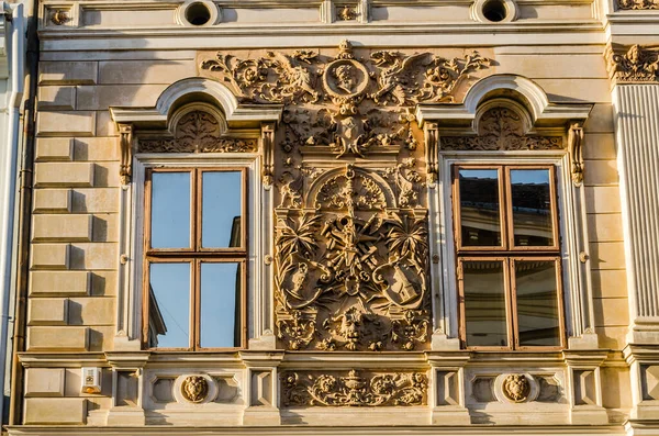 Pecs Hungary October 2018 Windows Decorative Baroque Facades Center Pecs — Stock fotografie