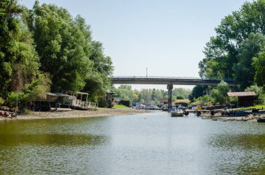 A dried-up pond near the Danube River. A view of a dried-up pond near the Danube River.