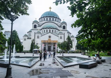 View of the Saint Sava temple in Belgrade. View of the temple of Saint Sava in the municipality of Vracarm, Belgrade.