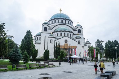 View of the Saint Sava temple in Belgrade. View of the temple of Saint Sava in the municipality of Vracarm, Belgrade.
