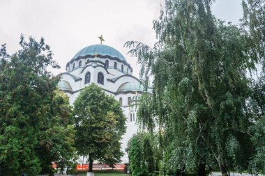 View of the Saint Sava temple in Belgrade. View of the temple of Saint Sava in the municipality of Vracarm, Belgrade.