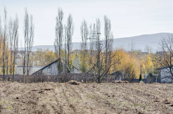Zimní Zemědělská Panoramatická Krajina Poli — Stock fotografie