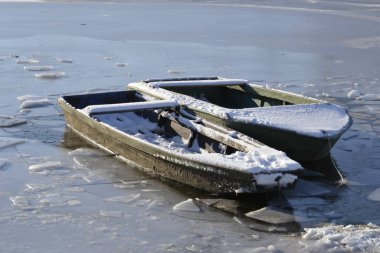 Ulusal Park 'ın panoramik manzarası. Kış mevsiminde kar ve buzla kaplı Ulusal Park 'ın panoramik manzarası.