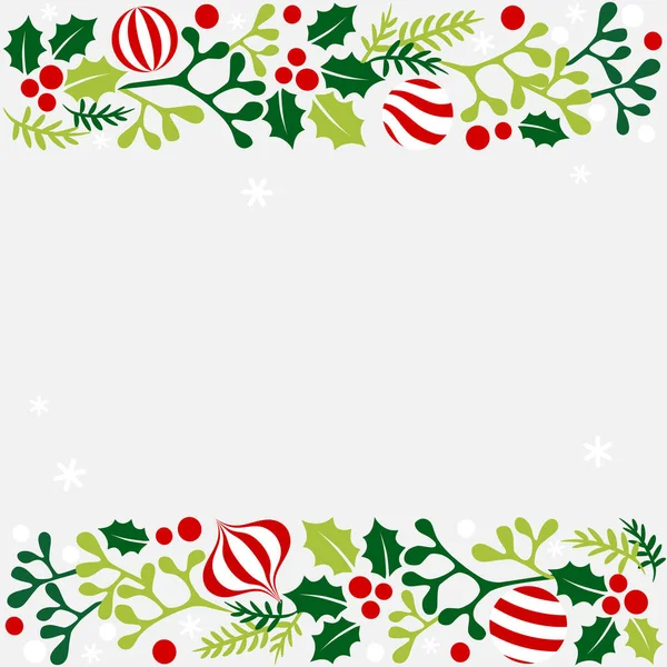 Marco Navidad Con Hojas Colorido — Vector de stock