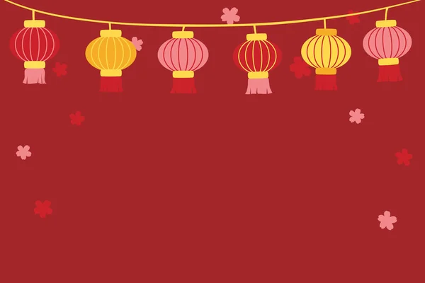 Chinese New Year Lanterns Bunting — Image vectorielle