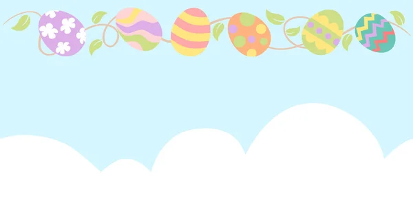 Easter Egg Banner Pastel Color — Stock Vector