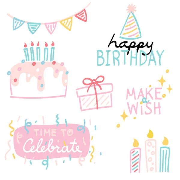Doğum günü koleksiyonu - elle çizilmiş