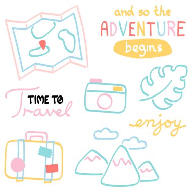 Seyahat koleksiyonu - el çizimi