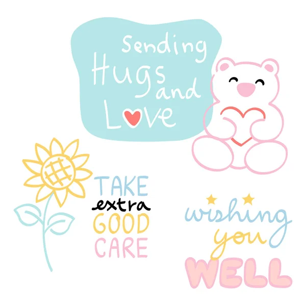 Wishing You Well Bear Hand Drawn — Image vectorielle