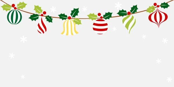 Christmas Ornament Bunting Winter Background — Vetor de Stock