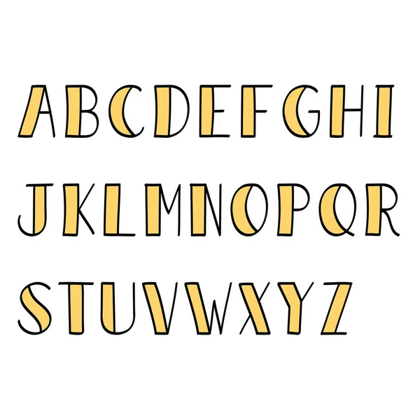 Outline Retro Font Hand Drawn — Stockový vektor