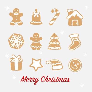 Kış arkaplanında zencefilli Noel kartı