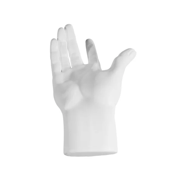 Gips Sculptuur Van Een Hand Met Een Wenkend Teken Kom — Stockfoto